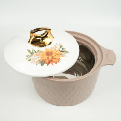 ASIAN Casserole Diamond Stainless Steel Liner Double Wall Insulated (BROWN, 2500ML) ASIAN Casserole Diamond Stainless Steel Liner Double Wall Insulated (BROWN, 2500ML)