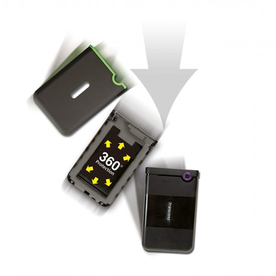 Transcend 1TB Portable Hard Disk Drive, USB 3.1, Gen1 with One touch auto backup Transcend 1TB Portable Hard Disk Drive, USB 3.1, Gen1 with One touch auto backup