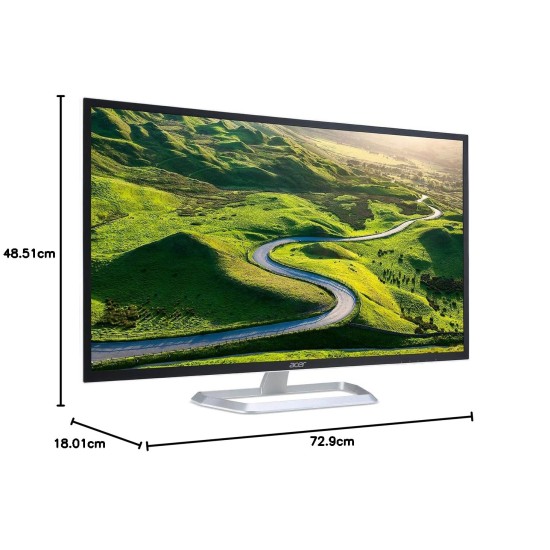 Acer EB321HQU LCD Monitor with LED Back Light Technology 31.5 inches (80cm) WQHD (2560x1440) Pixels IPS Monitor I 300 Nits I DVI (Dual Link), HDMI, Display Port I 10 Bit Color Depth, Black