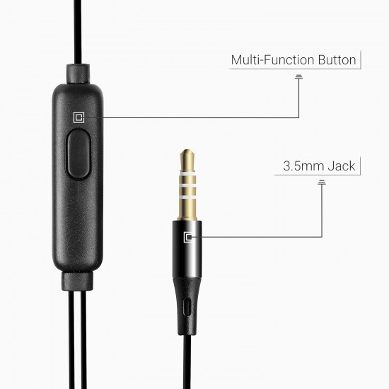 Zebronics Zeb-Calyx Wired in Ear Earphones with Mic (Black) Zebronics Zeb-Calyx Wired in Ear Earphones with Mic (Black)