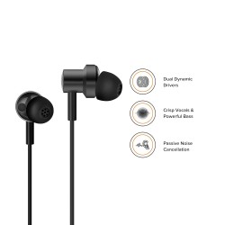 XIAOMI Dual Driver Dynamic Bass in-Ear Wired Earphones - (Black) XIAOMI Dual Driver Dynamic Bass in-Ear Wired Earphones - (Black)