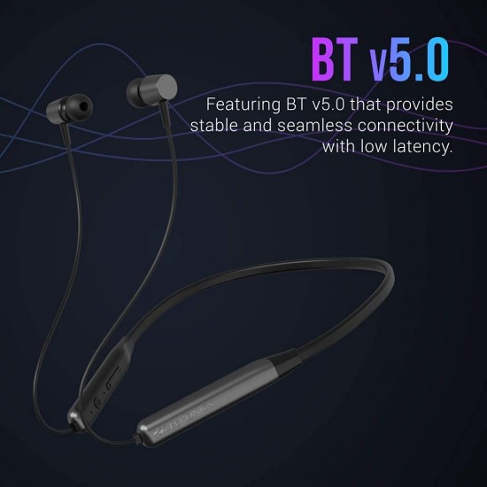 ZEBRONICS Zeb-Lark Wireless in Ear Neckband Earphone with BT 5.0 - (Grey) ZEBRONICS Zeb-Lark Wireless in Ear Neckband Earphone with BT 5.0 - (Grey)