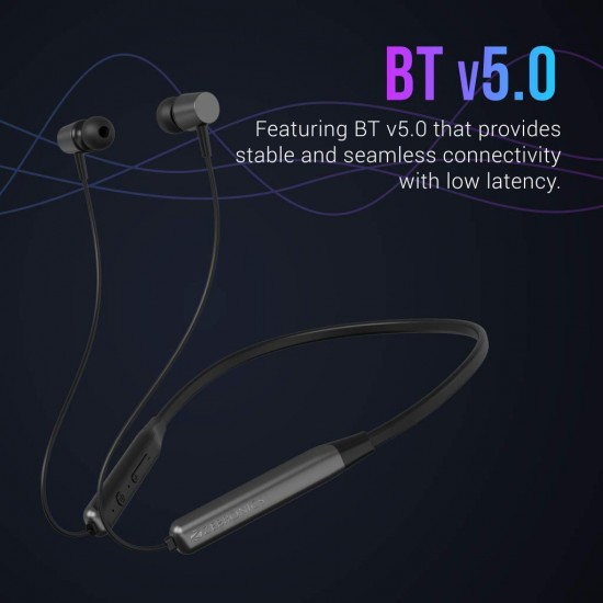 ZEBRONICS Zeb-Lark Wireless in Ear Neckband Earphone with BT 5.0 - (Grey) ZEBRONICS Zeb-Lark Wireless in Ear Neckband Earphone with BT 5.0 - (Grey)
