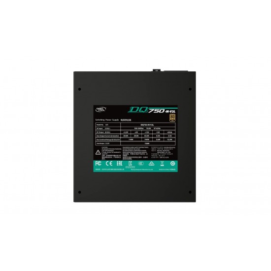 Deepcool DQ750-M V2L, 750 Watt, 80 Plus Gold Full Modular Power Supply/PSU for Gaming PC (Black)- DP-GD-DQ750-M-V2L Deepcool DQ750-M V2L, 750 Watt, 80 Plus Gold Full Modular Power Supply/PSU for Gaming PC (Black)- DP-GD-DQ750-M-V2L