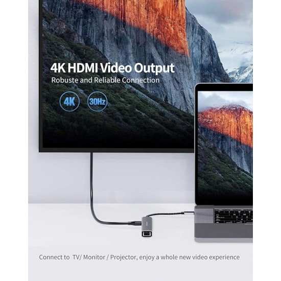 CableCreation USB C Hub Multiport Adapter, 5-in-1 USB C Adapter Aluminum Shell with 4K USB C to HDMI CableCreation USB C Hub Multiport Adapter, 5-in-1 USB C Adapter Aluminum Shell with 4K USB C to HDMI