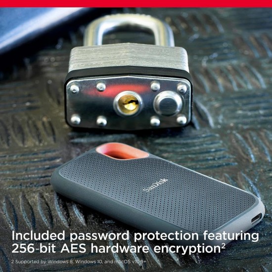 Sandisk Extreme Portable 1TB, 1050MB/s R, 1000MB/s W, 3mtr Drop Protection, IP65 Water/dust Resistance
