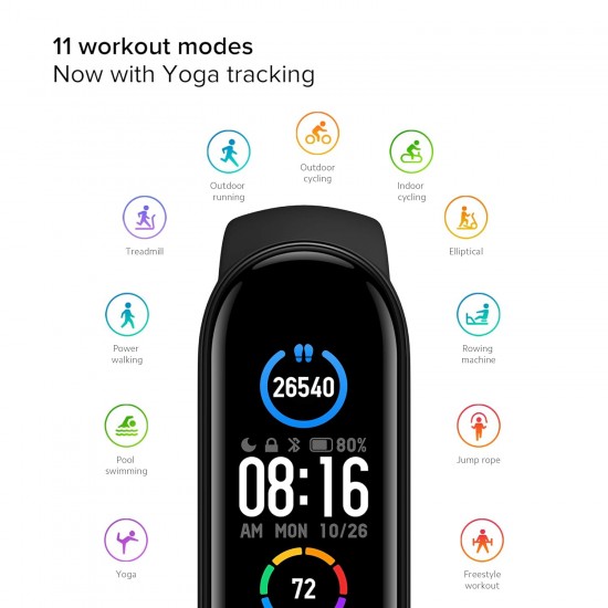 MI Smart Band 5- India's No. 1 Fitness Band, 1.1" (2.8 cm) AMOLED Color Display, 2 Weeks Battery Life MI Smart Band 5- India's No. 1 Fitness Band, 1.1" (2.8 cm) AMOLED Color Display, 2 Weeks Battery Life