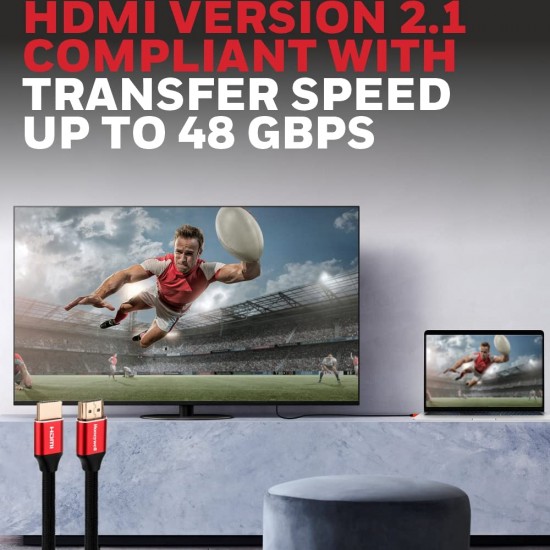 Honeywell HDMI Cable 2.1 with Ethernet, 8k@60Hz, 4K@120Hz UHD Resolution, (9.8ft/3M), 48 GBPS Transmission Ultra High Speed, Dolby DTS, eARC, 3D,Male-to-Male,Compatible with All HDMI-Enabled Devices Honeywell HDMI Cable 2.1 with Ethernet, 8k@60Hz, 4K@120Hz UHD Resolution, (9.8ft/3M), 48 GBPS Transmission Ultra High Speed, Dolby DTS, eARC, 3D,Male-to-Male,Compatible with All HDMI-Enabled Devices