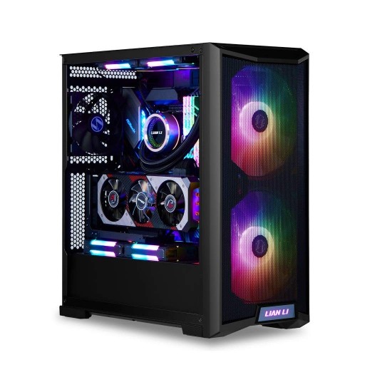 Lian Li LANCOOL 215 X Mid Tower Computer Case/Gaming Cabinet - Black I Support E-ATX/ATX/M-ATX/ITX Motherboard I 2 x 200 mm ARGB Fans (Front) I 1 X 120 mm Fans (Rear)