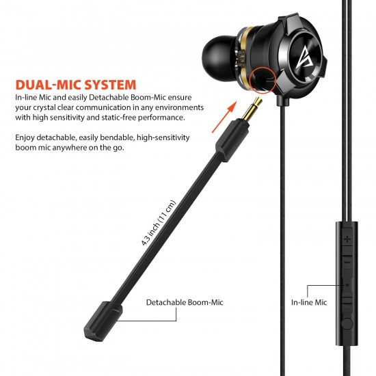 AirSound A200 Pro Dual Driver Gaming Earphone with Dual Mic & 3D Stereo Sound for Android, Tablets, PC, Laptop AirSound A200 Pro Dual Driver Gaming Earphone with Dual Mic & 3D Stereo Sound for Android, Tablets, PC, Laptop