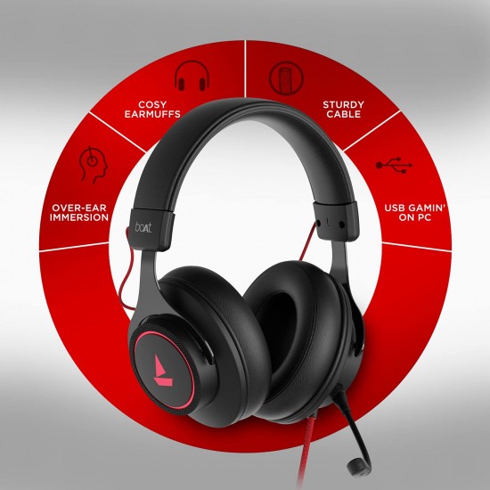 boAt Immortal IM1000D Dual Channel Gaming Wired Over Ear Headphones with mic - (Black Sabre) boAt Immortal IM1000D Dual Channel Gaming Wired Over Ear Headphones with mic - (Black Sabre)