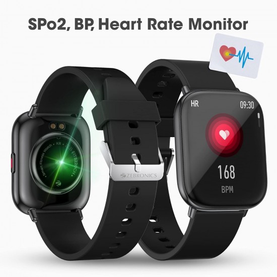 Zebronics Zeb-FIT5220CH Smart Fitness Watch, 2.5D Curved Glass 4.4cm Large Square Display - (Black) Zebronics Zeb-FIT5220CH Smart Fitness Watch, 2.5D Curved Glass 4.4cm Large Square Display - (Black)