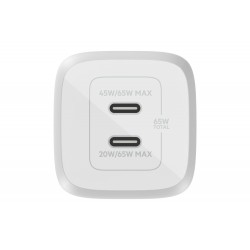 Belkin 65W GaN Dual USB-C (Type C) PD 3.0 Fast Charger with Pps-White Belkin 65W GaN Dual USB-C (Type C) PD 3.0 Fast Charger with Pps-White