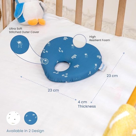Cherilo Memory Foam Baby Pillow for New Born, Head Shaping Baby Pillow for 0 to 12 Months for Preventing Flat Head Syndrome, 23x23x4 Cm, Cherry Shape, Royal Stars, Blue Cherilo Memory Foam Baby Pillow for New Born, Head Shaping Baby Pillow for 0 to 12 Months for Preventing Flat Head Syndrome, 23x23x4 Cm, Cherry Shape, Royal Stars, Blue