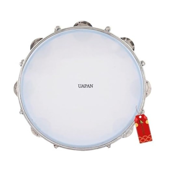 UAPAN Dafli Musical Instrument Dafli/Tambourine 7inch Hand Percussion Musical Instrument (Orange color small Tambourine)
