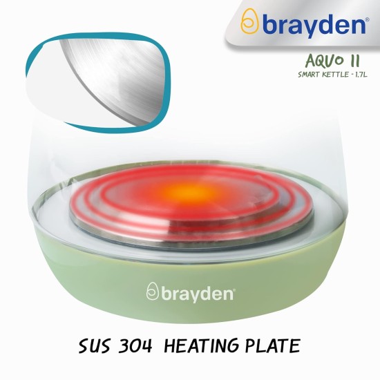 Brayden Aquo 11 Smart Electric Glass Kettle | 20 Preset menus | Milk, Tea Infuser, Soup & Multipurpose | Auto Shut Off | Boil Dry Protection | Borosilicate Glass Body (800W, 1.7 Ltr, Olive Green) Brayden Aquo 11 Smart Electric Glass Kettle | 20 Preset menus | Milk, Tea Infuser, Soup & Multipurpose | Auto Shut Off | Boil Dry Protection | Borosilicate Glass Body (800W, 1.7 Ltr, Olive Green)