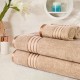 Cuddle Cotton Requisite 4 Pc Towel Set | 2 Bath Towels (70 x 147 cm) & 2 Hand Towels (40 x 60 cm), 400 GSM | 100% Pure Cotton| Beige brown
