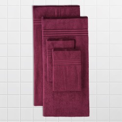 Cuddle Cotton Requisite 4 Pc Towel Set | 2 Bath Towels (70 x 147 cm) & 2 Hand Towels (40 x 60 cm), 400 GSM | 100% Pure Cotton| Merlot red