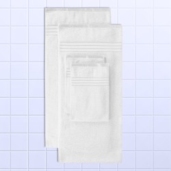 Cuddle Cotton Requisite 4 Pc Towel Set | 2 Bath Towels (70 x 147 cm) & 2 Hand Towels (40 x 60 cm), 400 GSM | 100% Pure Cotton| Opal White