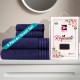 Cuddle Cotton Requisite 4 Pc Towel Set | 2 Bath Towels (70 x 147 cm) & 2 Hand Towels (40 x 60 cm), 400 GSM | 100% Pure Cotton| Sapphire blue