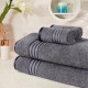 Cuddle Cotton Requisite 4 Pc Towel Set | 2 Bath Towels (70 x 147 cm) & 2 Hand Towels (40 x 60 cm), 400 GSM | 100% Pure Cotton| Sleek grey