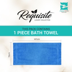 Cuddle Cotton Requisite 100% Cotton Bath Towel, 400 GSM, 70 cm x 147 cm, Azure Blue