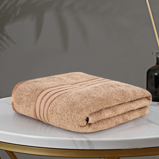 Cuddle Cotton Requisite 100% Cotton Bath Towel, 400 GSM, 70 cm x 147 cm, Beige Brown