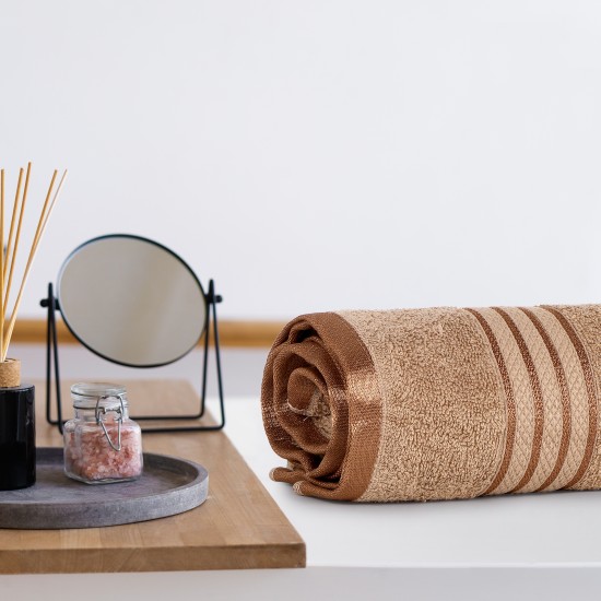 Cuddle Cotton Requisite 100% Cotton Bath Towel, 400 GSM, 70 cm x 147 cm, Beige Brown