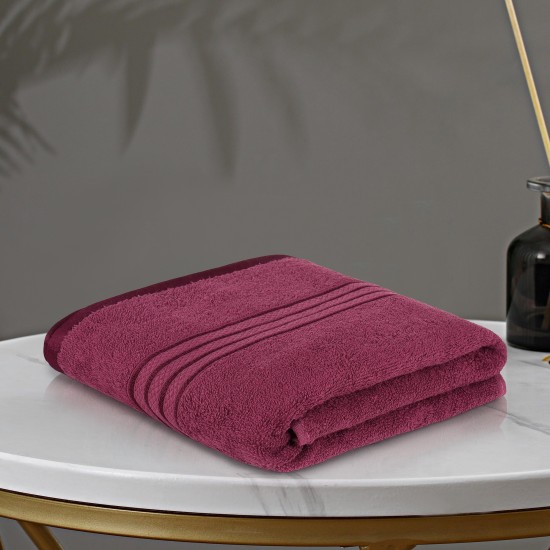 Cuddle Cotton Requisite 100% Cotton Bath Towel, 400 GSM, 70 cm x 147 cm, Merlot Red