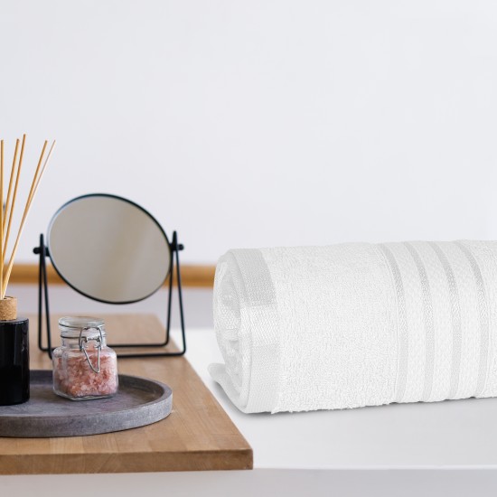 Cuddle Cotton Requisite 100% Cotton Bath Towel, 400 GSM, 70 cm x 147 cm, Opal White