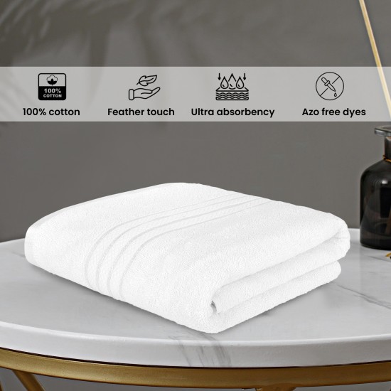 Cuddle Cotton Requisite 100% Cotton Bath Towel, 400 GSM, 70 cm x 147 cm, Opal White