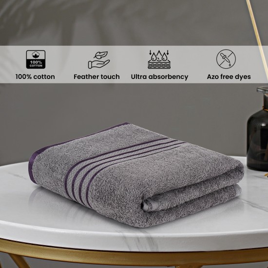 Cuddle Cotton Requisite 100% Cotton Bath Towel, 400 GSM, 70 cm x 147 cm, Sleek Grey Cuddle Cotton Requisite 100% Cotton Bath Towel, 400 GSM, 70 cm x 147 cm, Sleek Grey