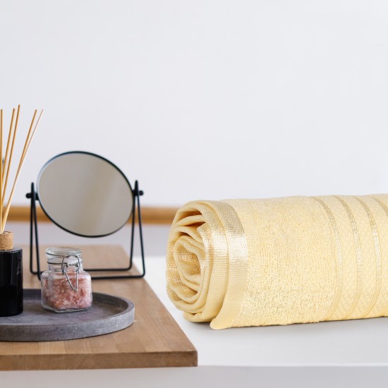 Cuddle Cotton Requisite 100% Cotton Bath Towel, 400 GSM, 70 cm x 147 cm, Sunshine Yellow