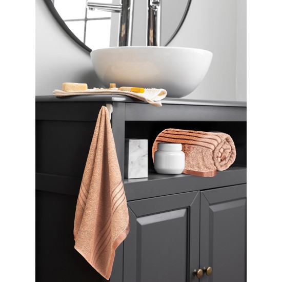 Cuddle Cotton Requisite Hand Towel Set of 2, 40 cm x 60 cm, 400 GSM, Beige Brown 100% Cotton