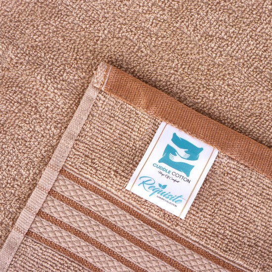 Cuddle Cotton Requisite Hand Towel Set of 2, 40 cm x 60 cm, 400 GSM, Beige Brown 100% Cotton
