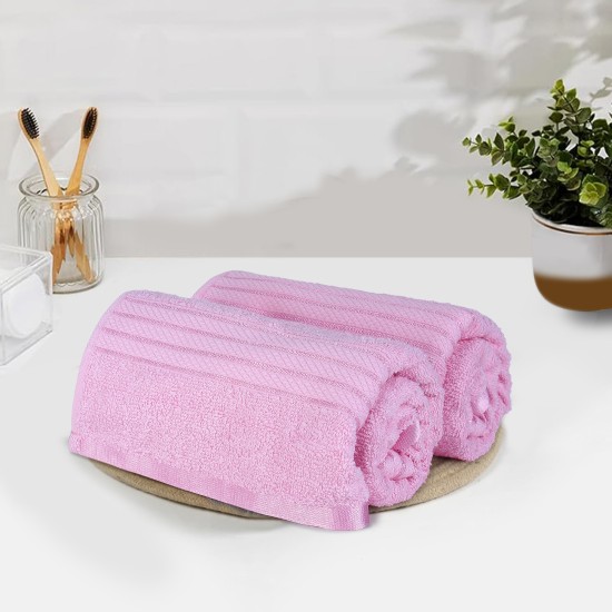 Cuddle Cotton Requisite Hand Towel Set of 2, 40 cm x 60 cm, 400 GSM, Blush Pink 100% Cotton