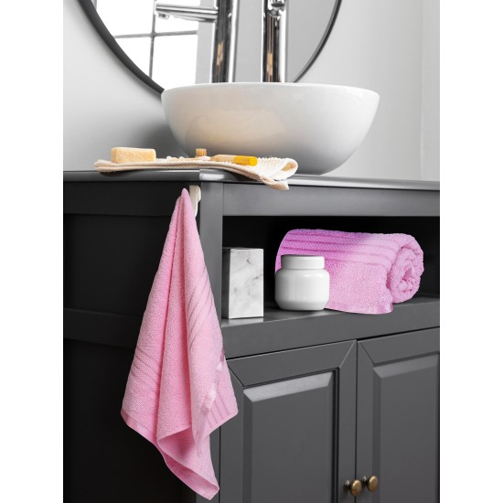Cuddle Cotton Requisite Hand Towel Set of 2, 40 cm x 60 cm, 400 GSM, Blush Pink 100% Cotton