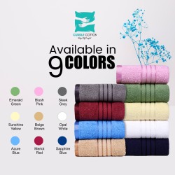 Cuddle Cotton Requisite Hand Towel Set of 2, 40 cm x 60 cm, 400 GSM, Emerald Green 100% Cotton