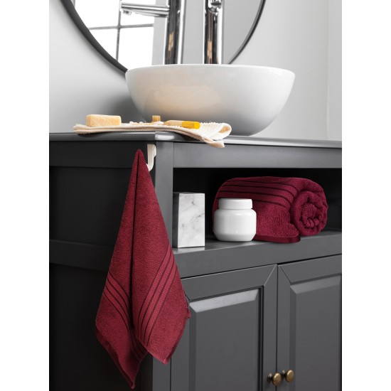 Cuddle Cotton Requisite Hand Towel Set of 2, 40 cm x 60 cm, 400 GSM, Merlot Red 100% Cotton