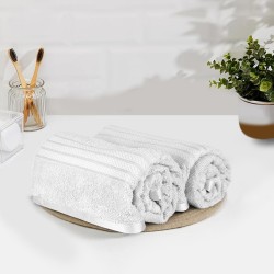 Cuddle Cotton Requisite Hand Towel Set of 2, 40 cm x 60 cm, 400 GSM, Opal White 100% Cotton