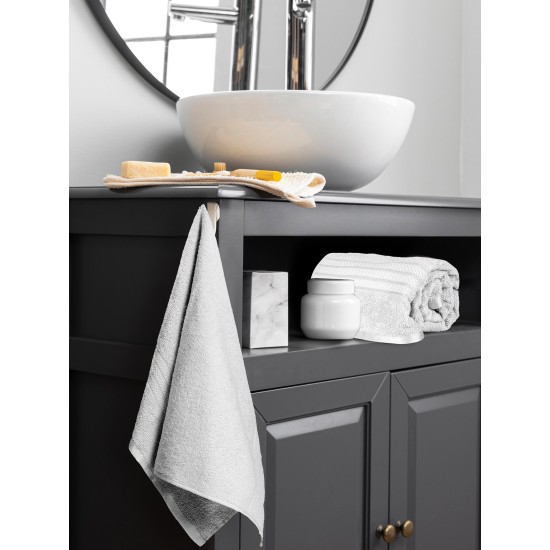 Cuddle Cotton Requisite Hand Towel Set of 2, 40 cm x 60 cm, 400 GSM, Opal White 100% Cotton