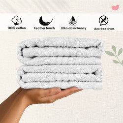 Cuddle Cotton Requisite Hand Towel Set of 2, 40 cm x 60 cm, 400 GSM, Opal White 100% Cotton