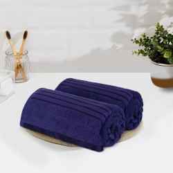 Cuddle Cotton Requisite Hand Towel Set of 2, 40 cm x 60 cm, 400 GSM, Sapphire Blue 100% Cotton