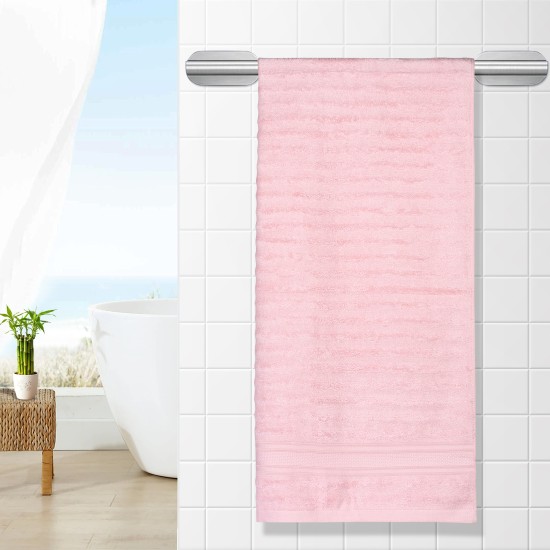 Cuddle Cotton Elite Bath Towel, 75 x 150 cm, 580 GSM, Wave Design, Blossom Pink