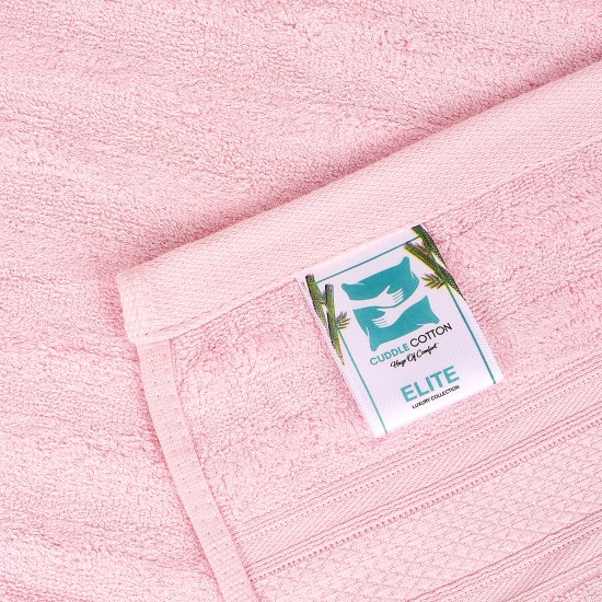 Cuddle Cotton Elite Bath Towel, 75 x 150 cm, 580 GSM, Wave Design, Blossom Pink