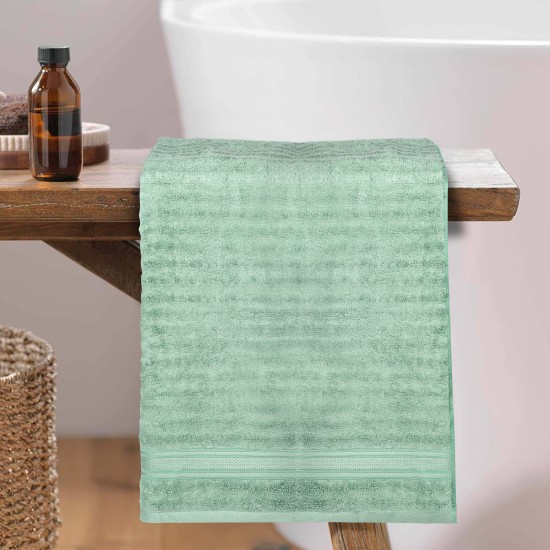 Cuddle Cotton Elite Bath Towel, 75 x 150 cm, Wave Design, Saga Green