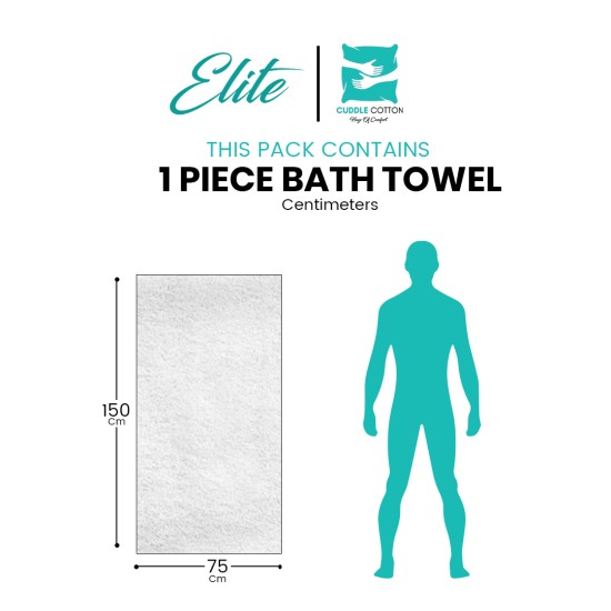 Cuddle Cotton Elite Bath Towel, 75 x 150 cm, Wave Design, Saga Green