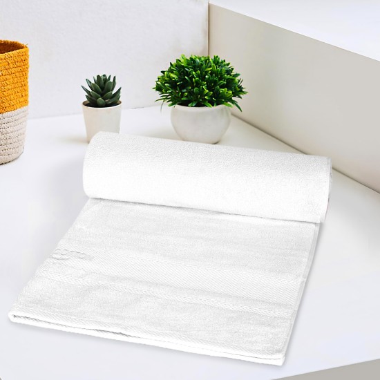Cuddle Cotton Regalia Zero Twist Bath Towel, 600 GSM, 75 cm x 150 cm, Pearl White
