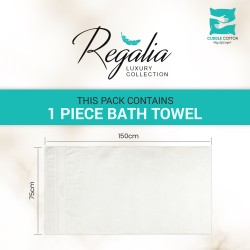 Cuddle Cotton Regalia Zero Twist Bath Towel, 600 GSM, 75 cm x 150 cm, Pearl White
