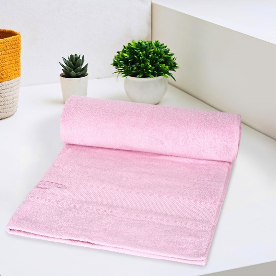 Cuddle Cotton Regalia Zero Twist Bath Towel, 600 GSM, 75 cm x 150 cm, Rose Pink